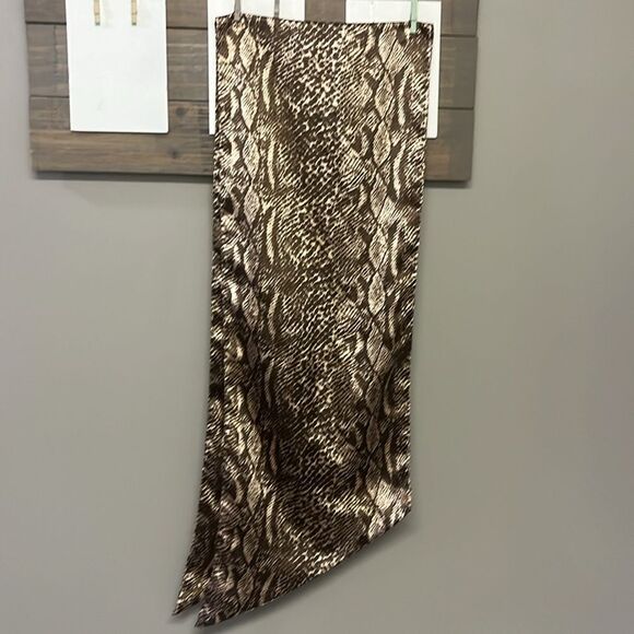 Dennis by Dennis Basso Brown Snakeskin Scarf-OS - Picture 5 of 6